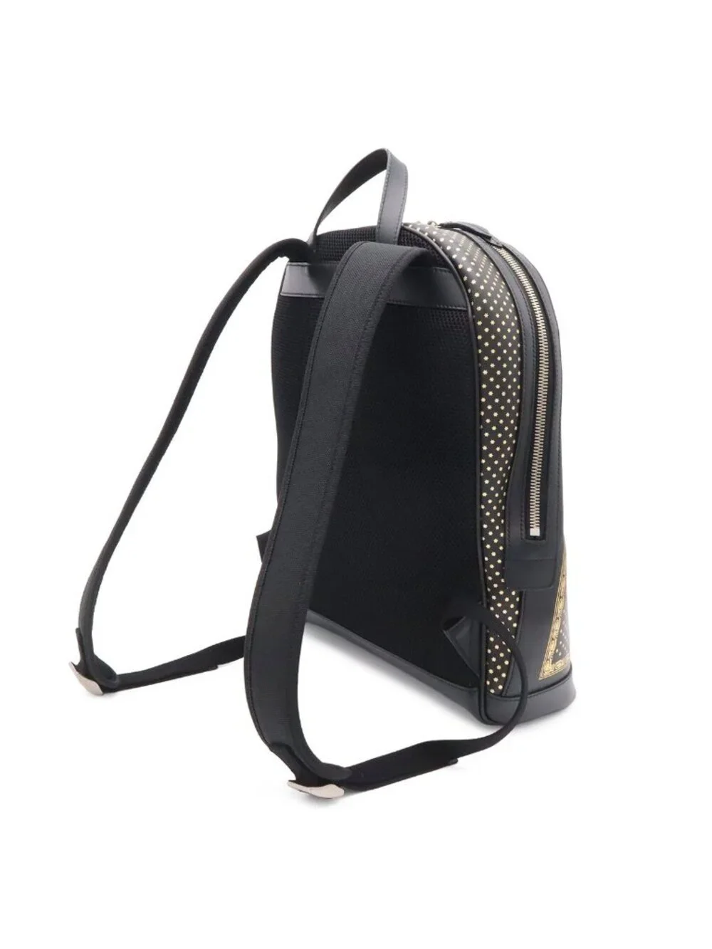 Gucci Guccy Backpack Star Pattern Leather Black Gold